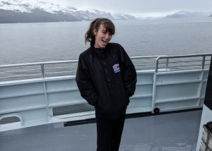 Photo of Senior Deckhand on bow of ship