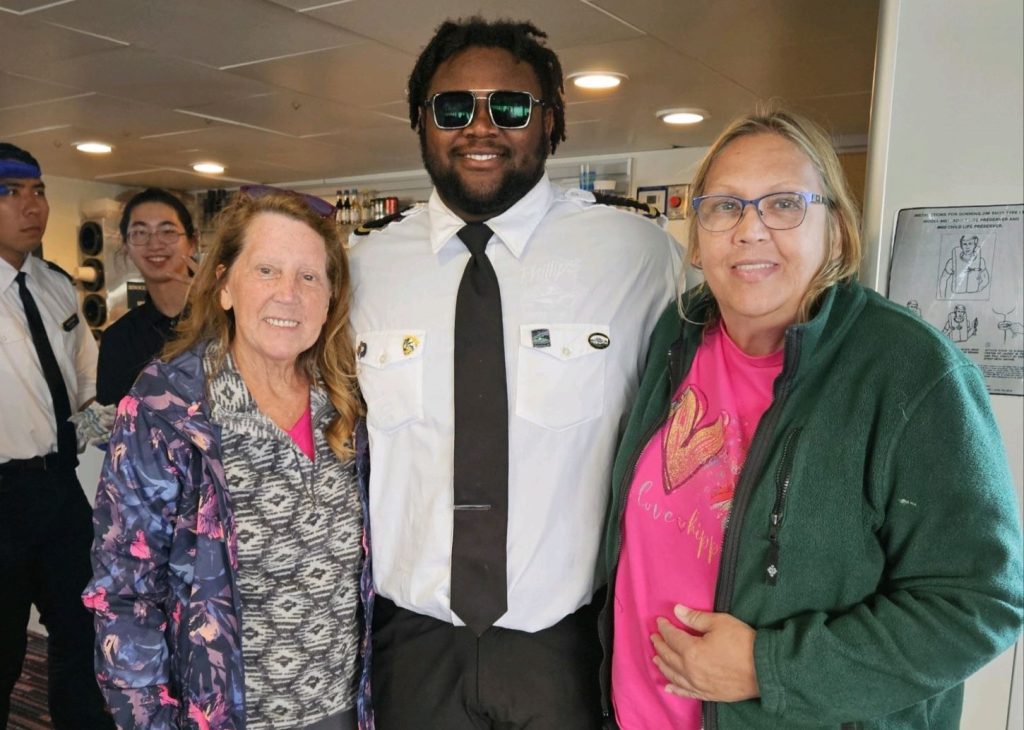 Deckhand Tyrese with guests