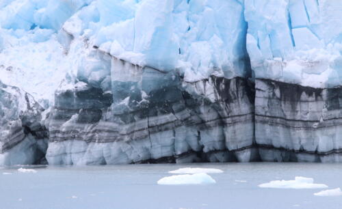 Striation marks on a glacier in Prince William Sound